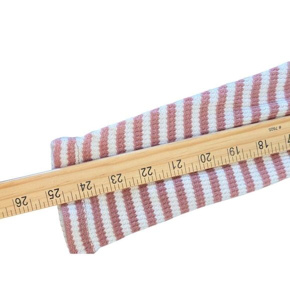 Madewell Striped Button Front Waffle Knit Top 100% Cotton Long Sleeve Tee Sz S - Picture 9 of 9